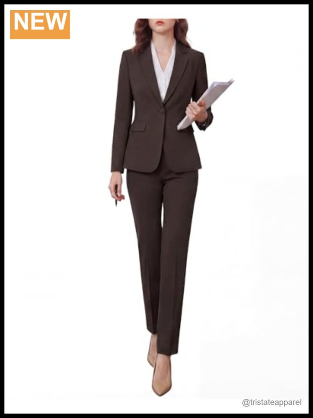Women's Two Piece Pantsuit Wrinkle-Resistant High End Business Formal Blazer Set